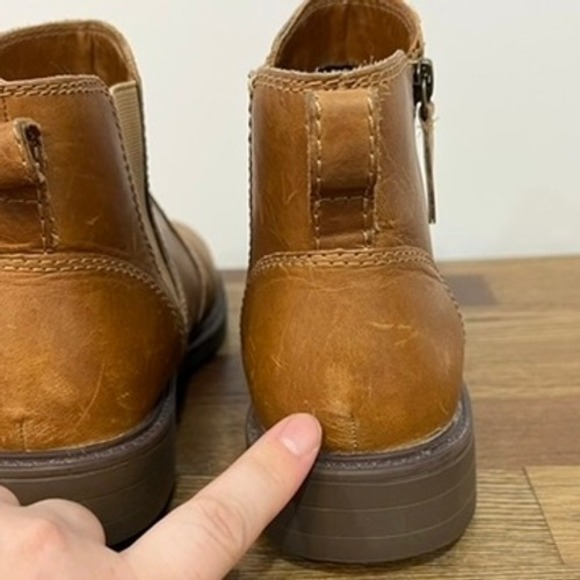 Cougar Womens Chelsea Boots 7 Brown Leather Ankle Zip Chunky Tan Zip Outerwear - Picture 13 of 16